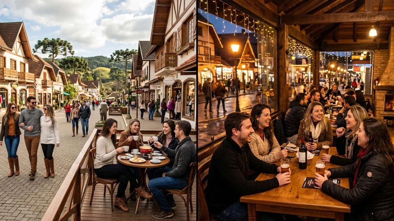 faça uma imagem sem texto com o tema: O que fazer em Campos do Jordão antes e depois do show