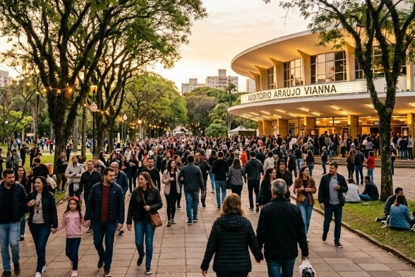 Parque Farroupilha Redenção em Porto Alegre antes do show de Lenine no Araújo Vianna