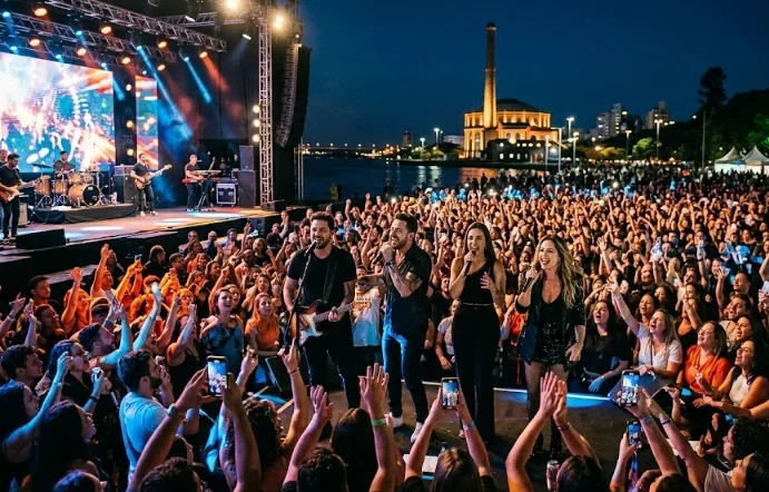 Amor em Evidências em Porto Alegre 2026: duas canções, quatro vozes e um país inteiro cantando junto