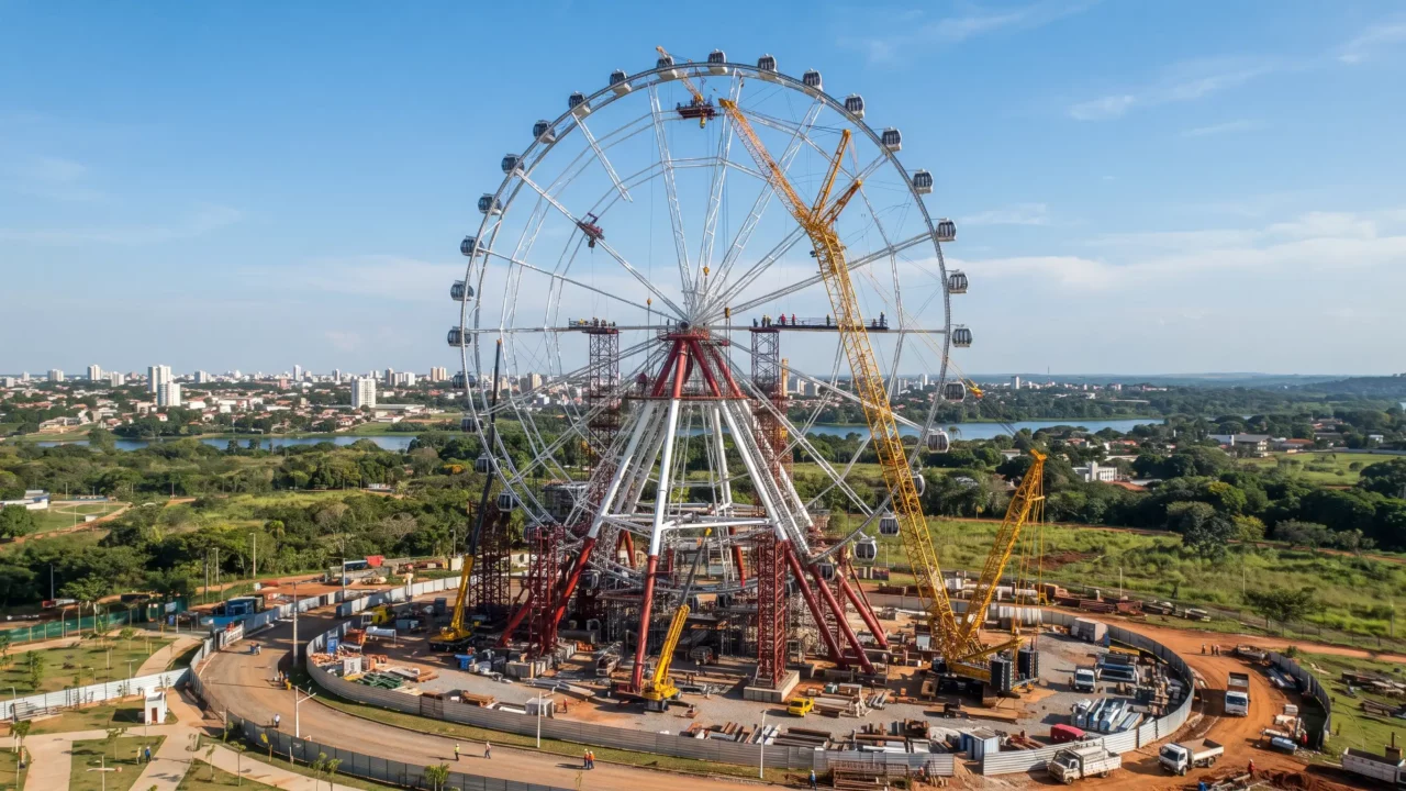 Roda-gigante em Cuiabá: a maior da América Latina está sendo montada no Parque Novo Mato Grosso