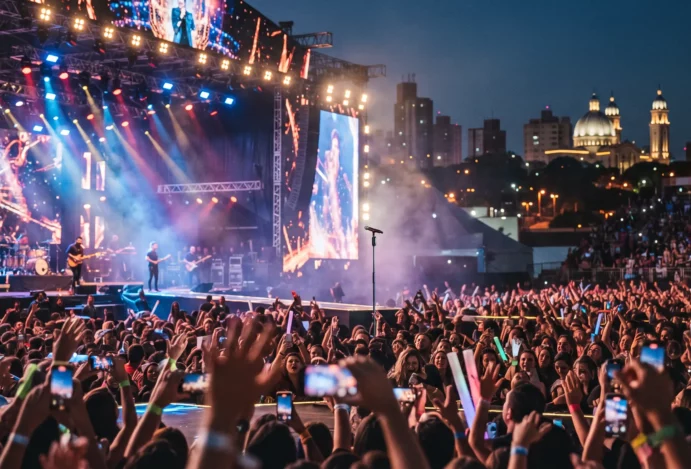 Faça uma imagem sem texto com o tema: Luan Santana em São José do Rio Preto: guia completo para curtir o show e aproveitar a cidade