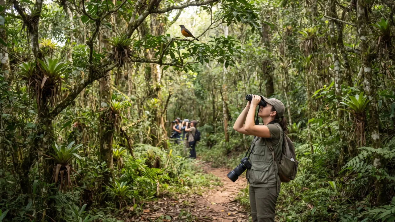 Observação de aves e biodiversidade no Horto de Tupi