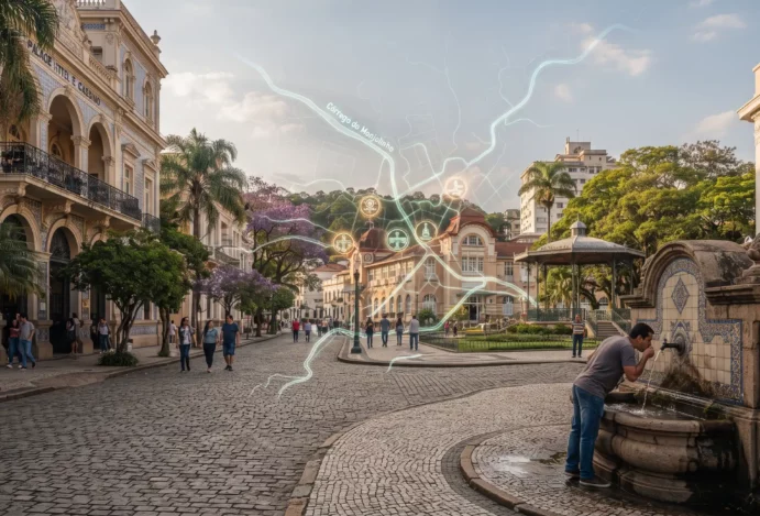 Poços de Caldas foi desenhada pela água: aprenda a enxergar a história escondida no centro da cidade